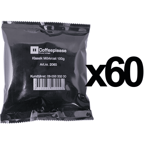 Coffeeplease mörkrostat bryggkaffe 100g x60