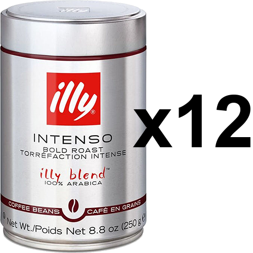 illy Espresso mörkrost plåtburk kaffebönor 250g x12