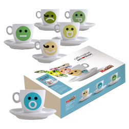 Molinari Emoticons cappuccinokoppar (med fat) 20cl 6st